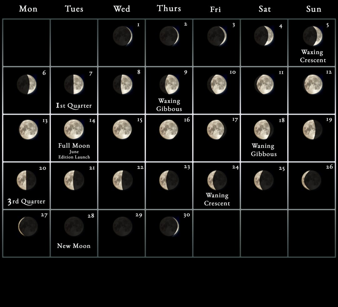 2022 Moon calendar