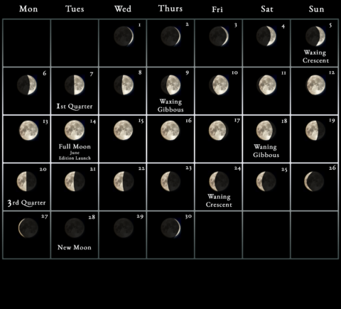 2022 Moon calendar