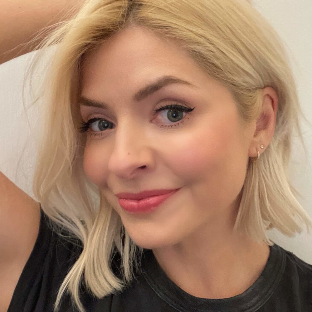 Holly Willoughby in long lasting red lipstick